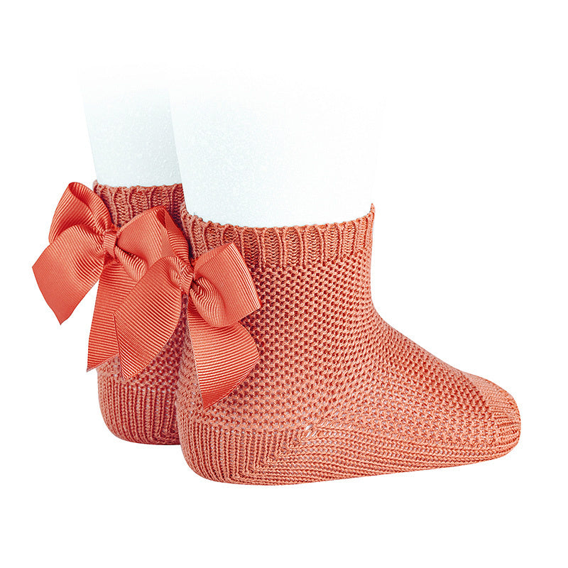 Enkelkousjes in ribbelsteek Peach