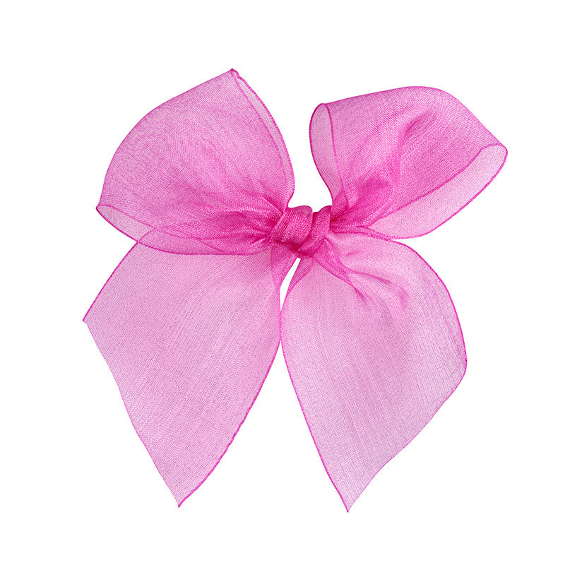 Haarclip met Organza strik Fushia