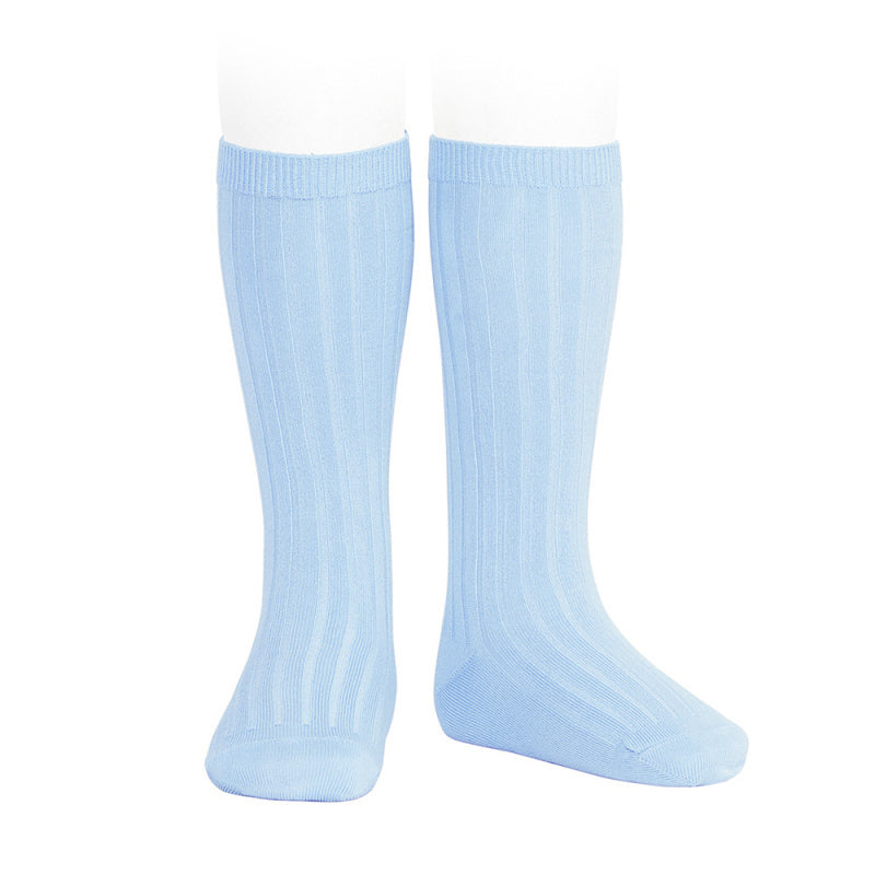 Kniekous met ribbel Babyblauw