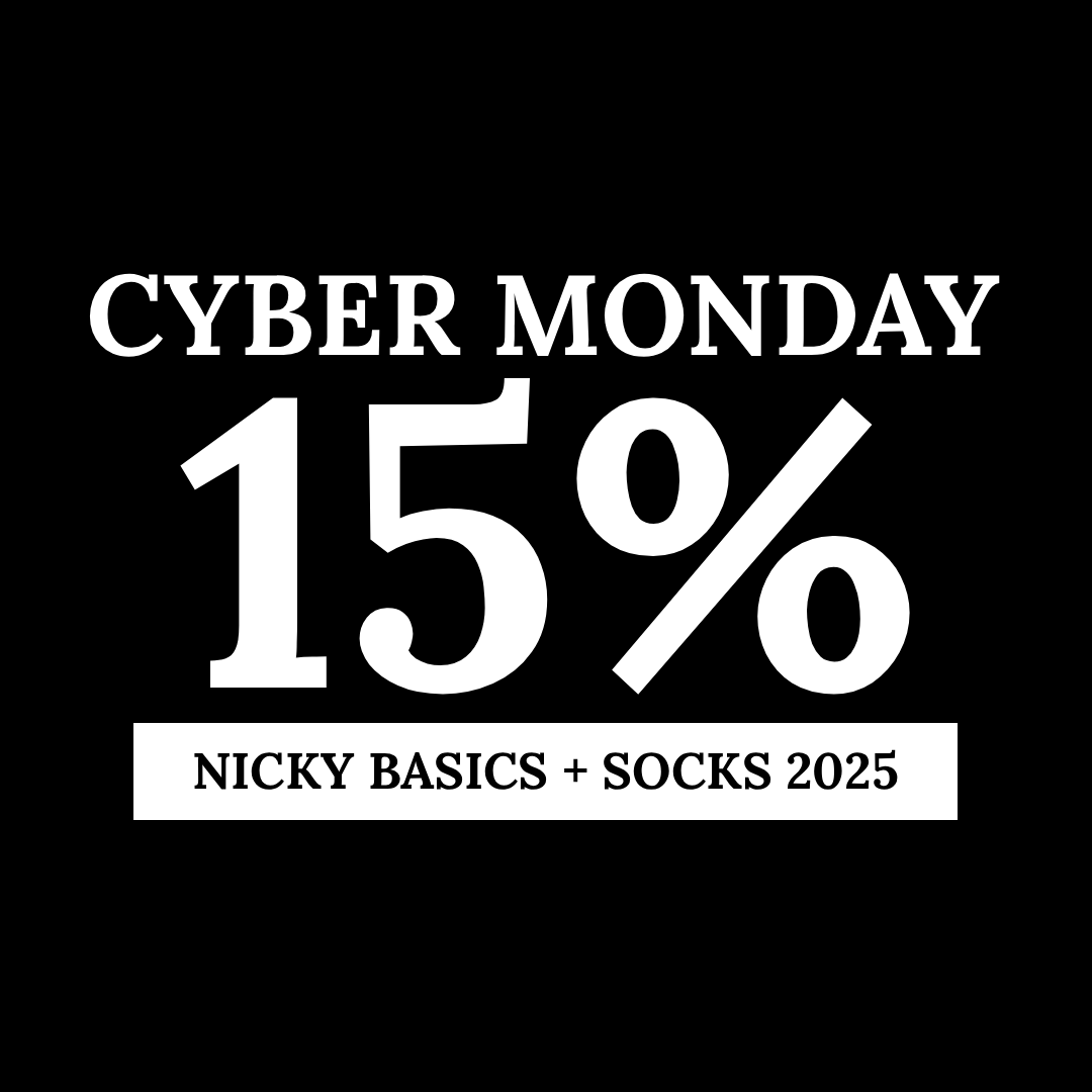 Black FRIDAY - Cyber MONDAY - 15% op Nicky basics & kousen huidig basis seizoen