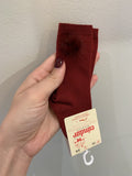 Kniekous met pomponnetje BORDEAUX