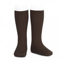 Kniekous met ribbel DONKERBRUIN