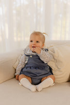 Babyphine – Jurk Amélie marineblauw + Blouse Jana babyblauw