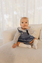 Babyphine – Jurk Amélie marineblauw + Blouse Jana babyblauw