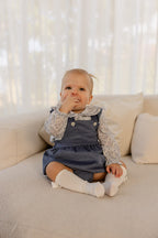 Babyphine – Jurk Amélie marineblauw + Blouse Jana babyblauw