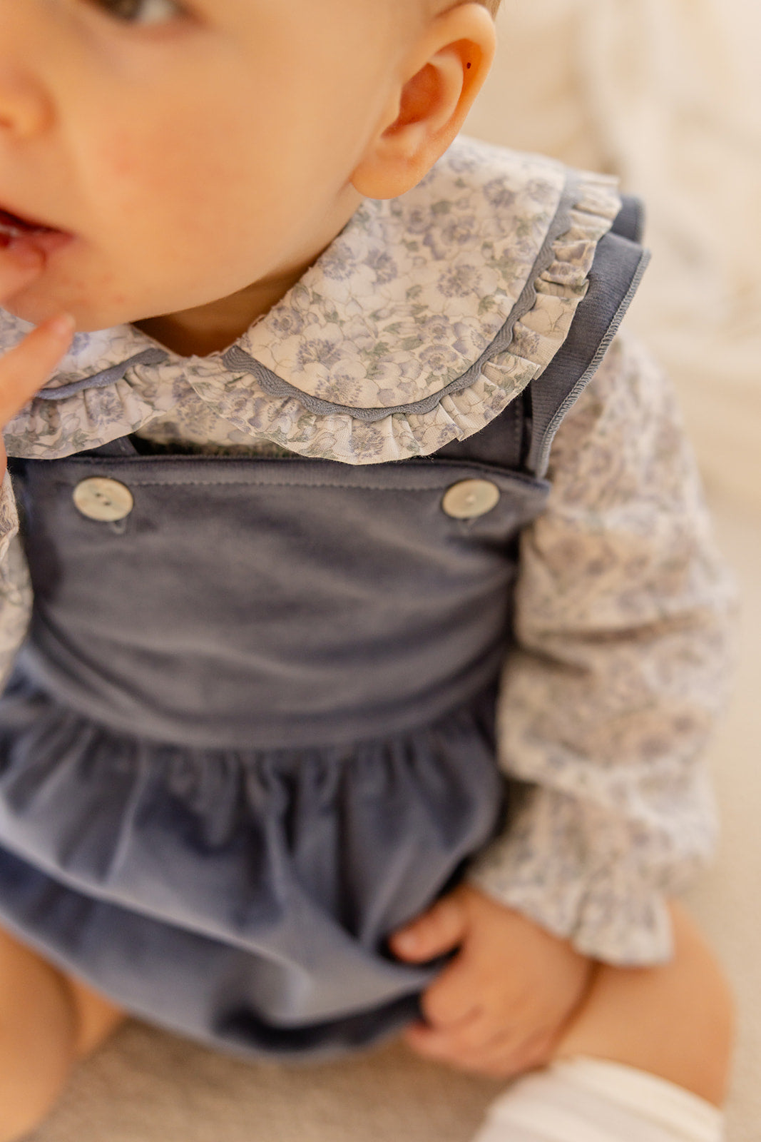 Babyphine – Jurk Amélie marineblauw + Blouse Jana babyblauw