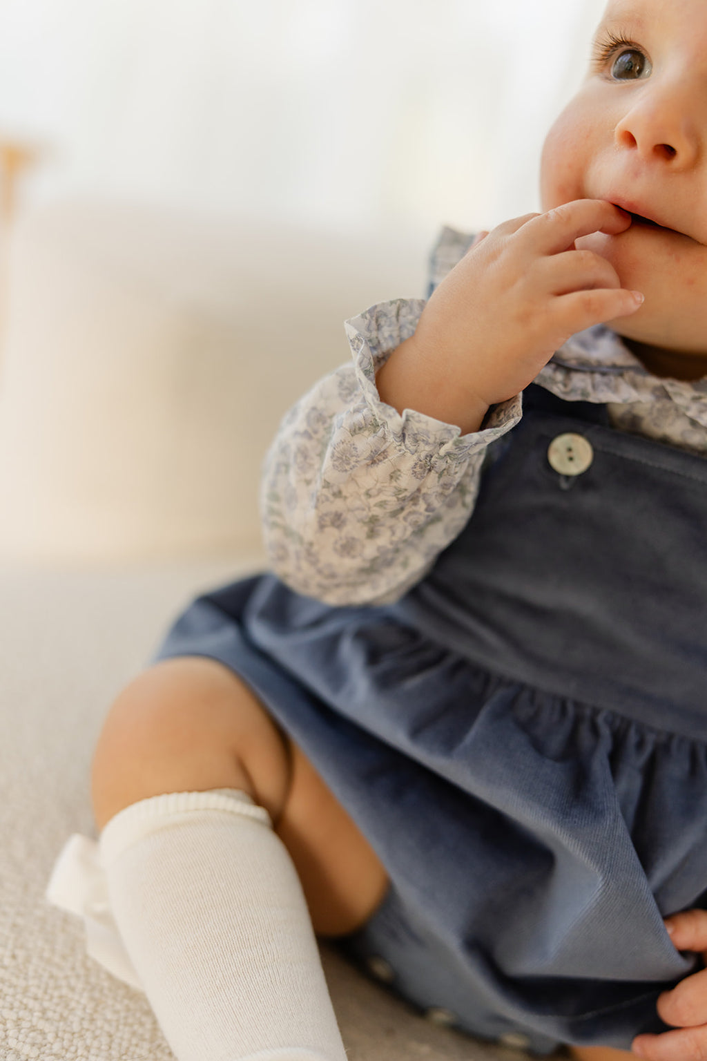 Babyphine – Jurk Amélie marineblauw + Blouse Jana babyblauw