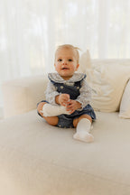 Babyphine – Jurk Amélie marineblauw + Blouse Jana babyblauw