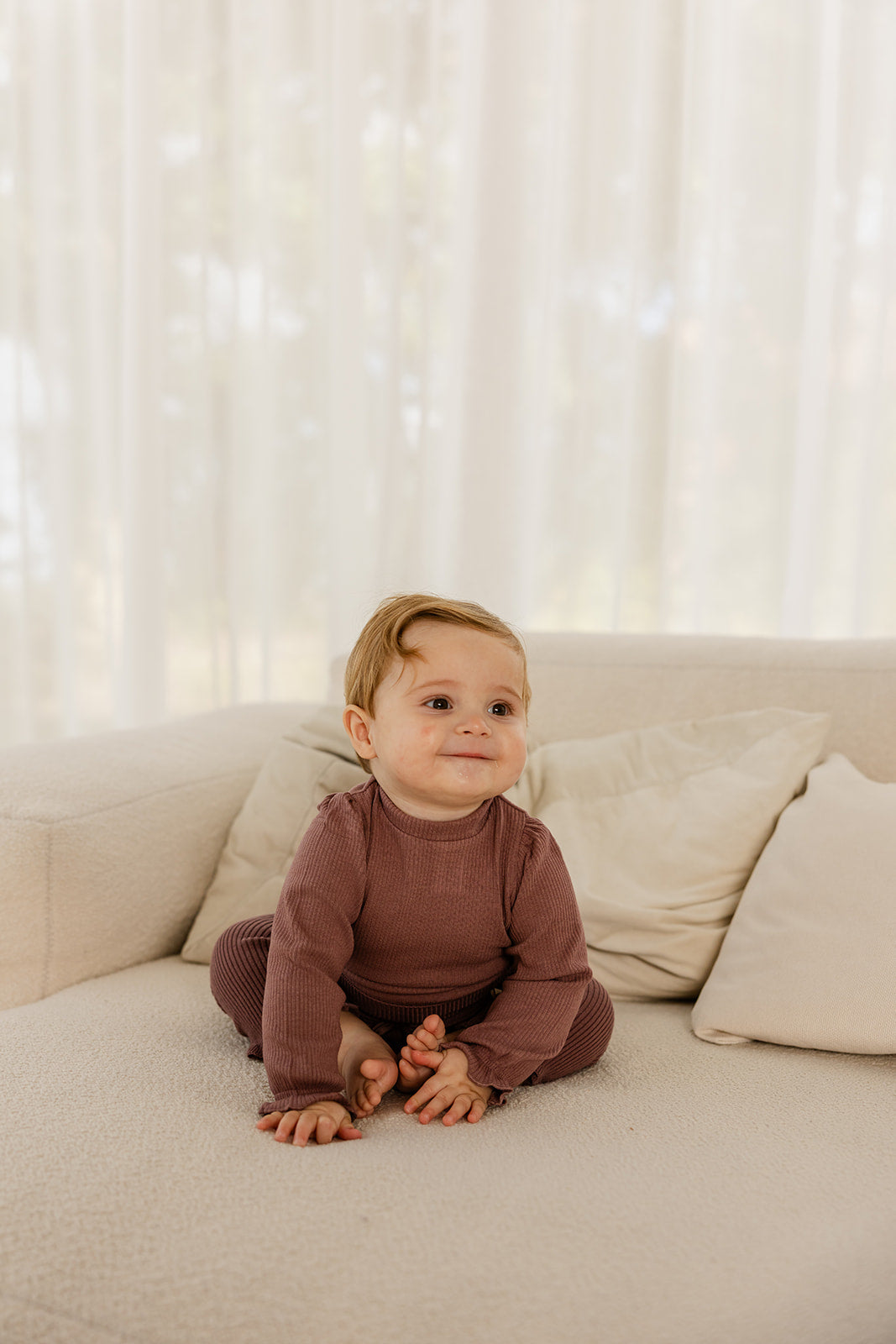 Babyphine – Top Marit paars + Broek Lieke paars