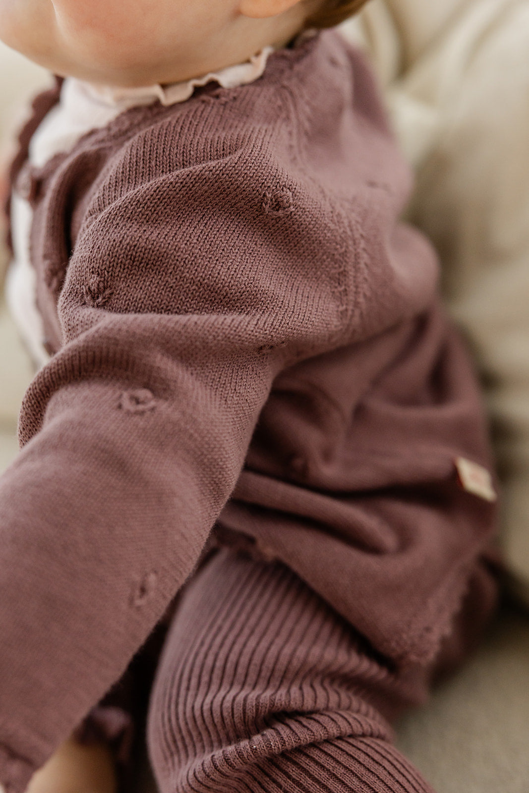 Babyphine – Cardigan Maité paars + Broek Lieke paars + Body Camille roze