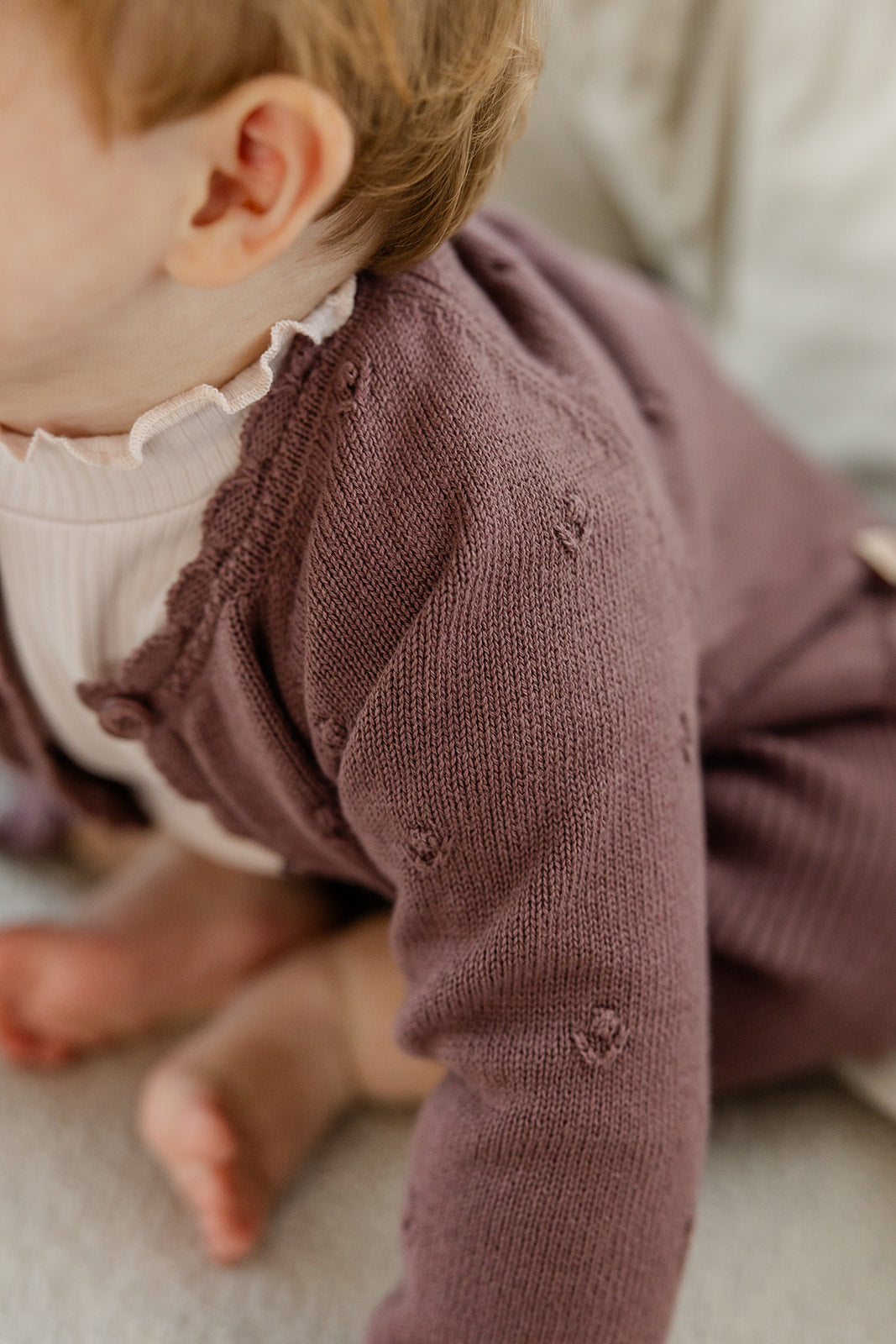 Babyphine – Cardigan Maité paars + Broek Lieke paars + Body Camille roze