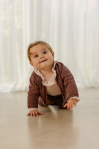 Babyphine – Cardigan Maité paars + Broek Lieke paars + Body Camille roze