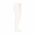 Kousenbroek met strik gebroken wit