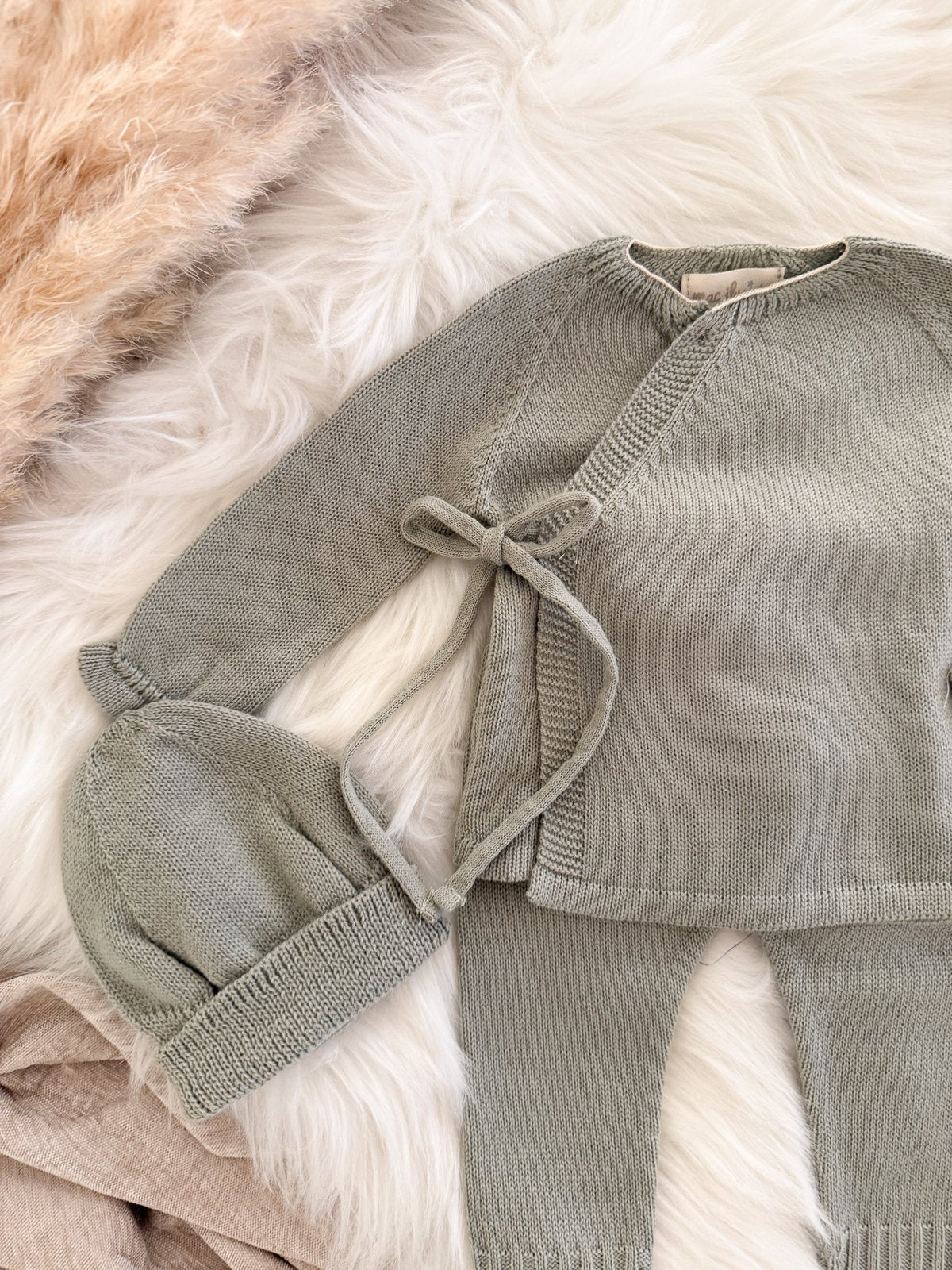 Newbornset Stefanie groen detail