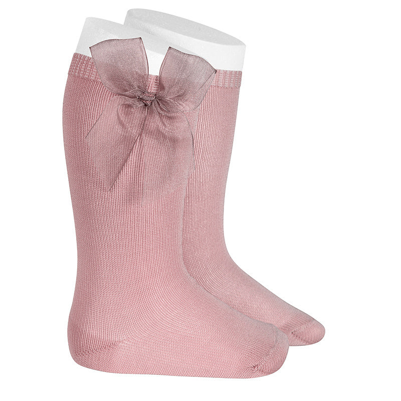 Kniekous met organza strik OUDROZE