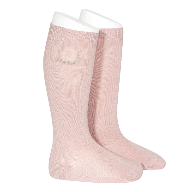 Kniekous met pomponnetje Rosa Palo