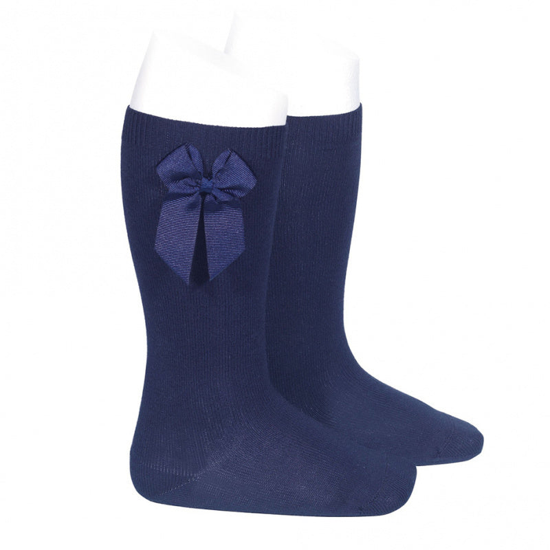 Kniekous met strik Marineblauw