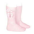 Kniekous met strik ROZE