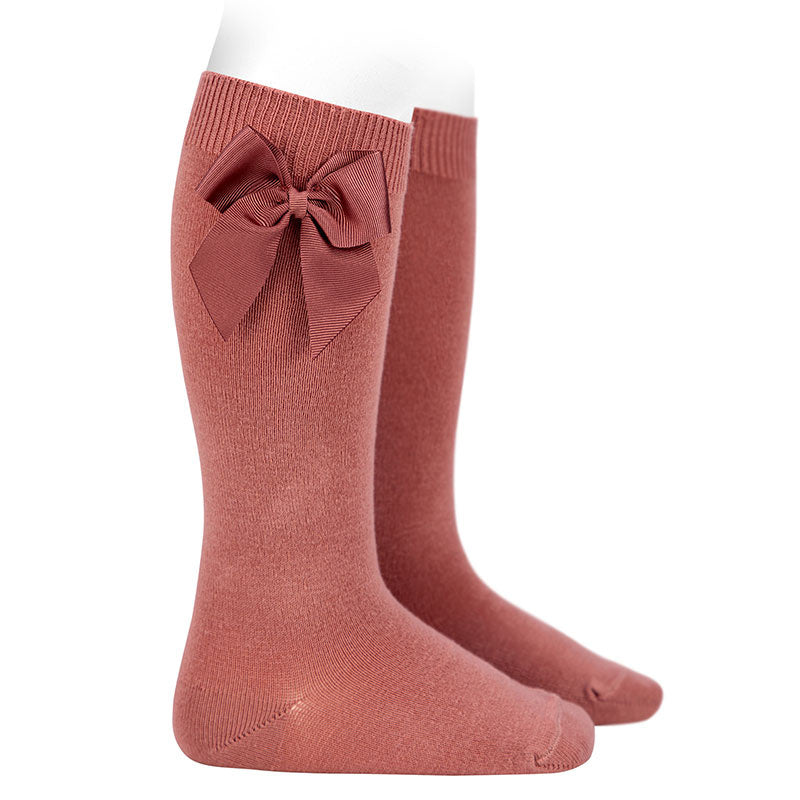 Kniekous met strik TERRACOTA