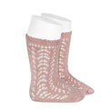 Glitter kniekousen Oudroze