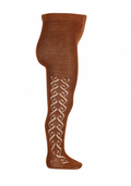 Kousenbroek met opengeweven hartjesmotief  CHOCOLATE