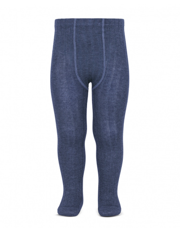 Kousenbroek Met ribbel Jeansblauw