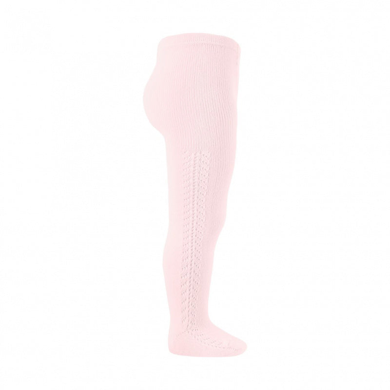 Kousenbroek met visgraat aan zijkant ROZE