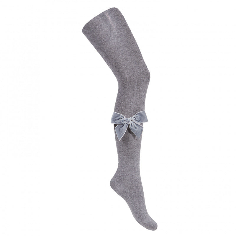 Kousenbroek met velvet strik Grijs