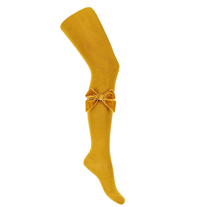 Kousenbroek met velvet strik OKER