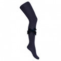 Kousenbroek met velvet strik Marineblauw