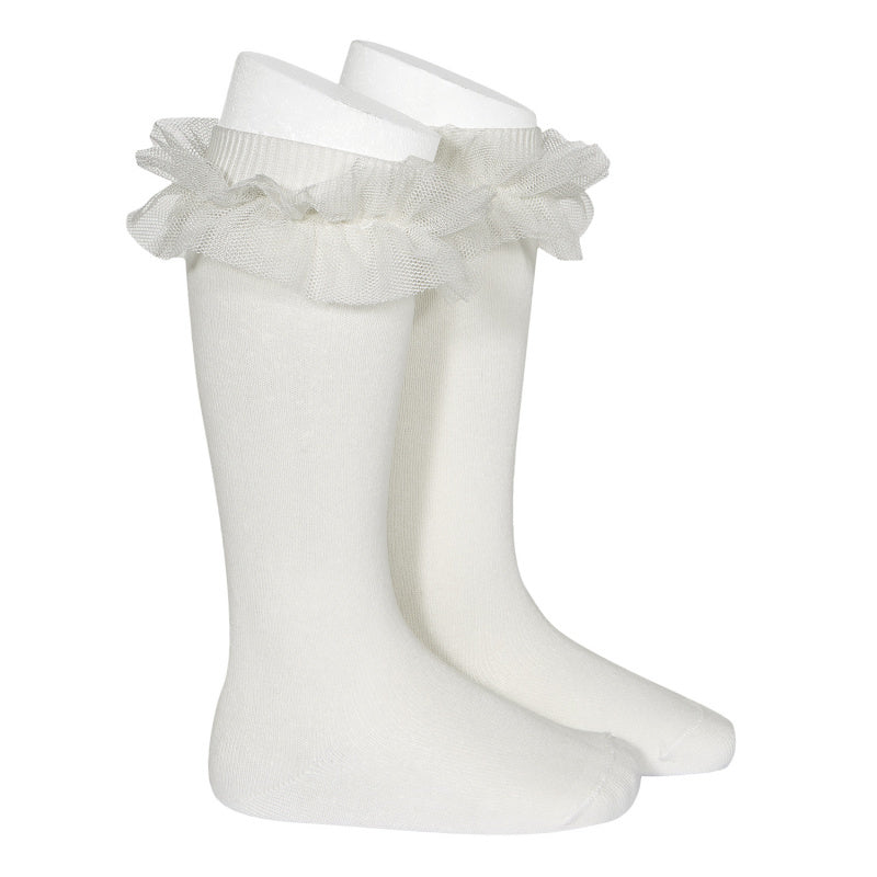 Kniekous met tulle Off White