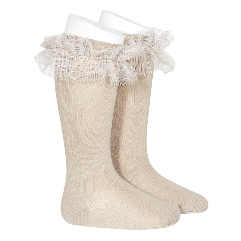 Kniekous met tulle STONE