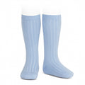 Kniekous met ribbel blauw